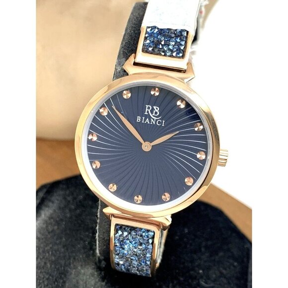Roberto Bianci Women's Watch RB0206 Quartz Blue Dial Rose Gold Steel 33mm